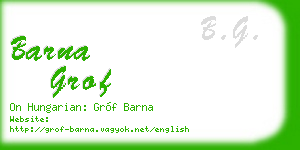 barna grof business card
